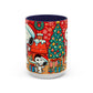 Yellow Santa Holiday Mug | Christmas Accent Coffee Mug (11,15oz)