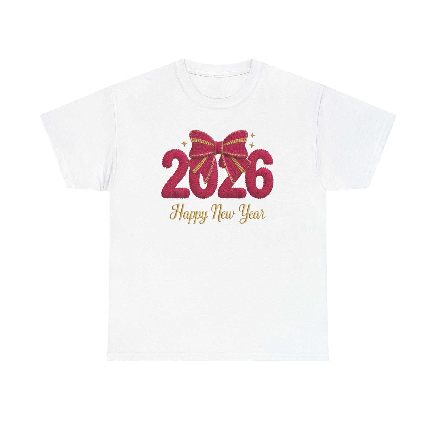2026 Happy New Year Tee — Festive Ribbon New Year’s Day T-Shirt