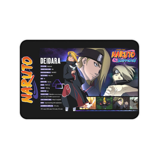 Naruto Deidara Anime Gaming Desk Mat | Large Mousepad with Character Collage