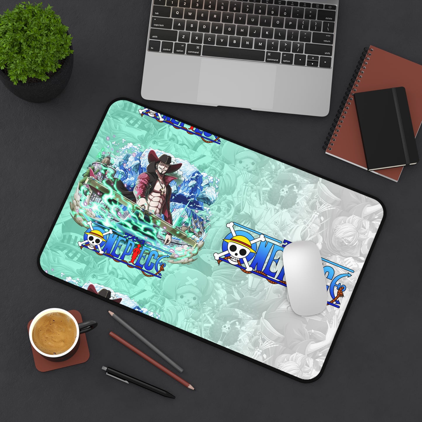 One Piece Desk Mat Anime Gaming Mousepad with Logo & Luffy Design