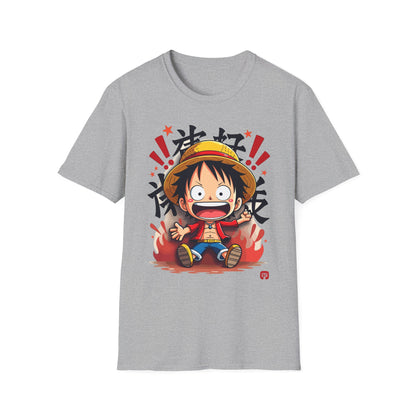 Anime Straw Hat Crew Tee | Cute Chibi Luffy Design Shirt |le Paperie Co