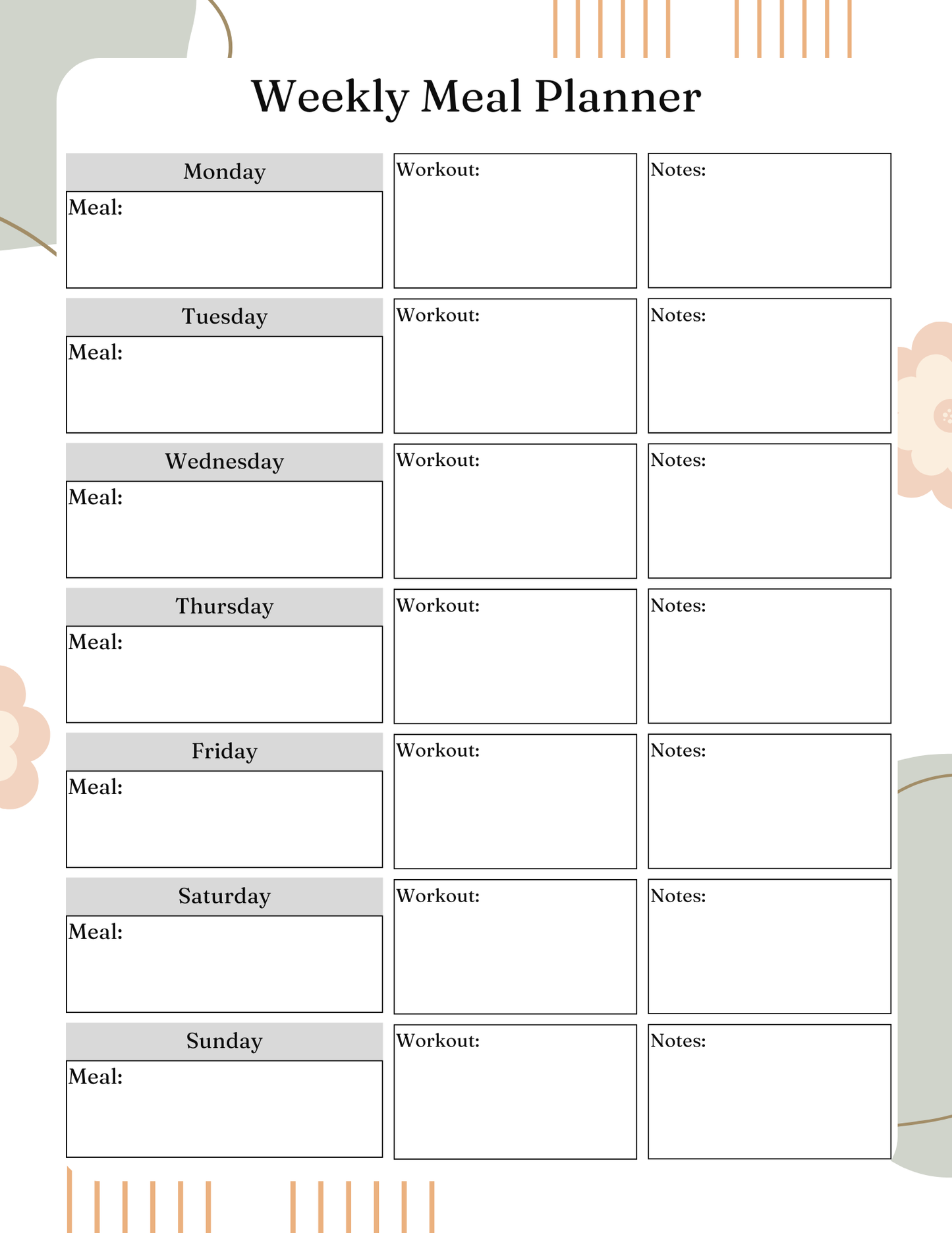 Health and Wellness Planner | Digital Download