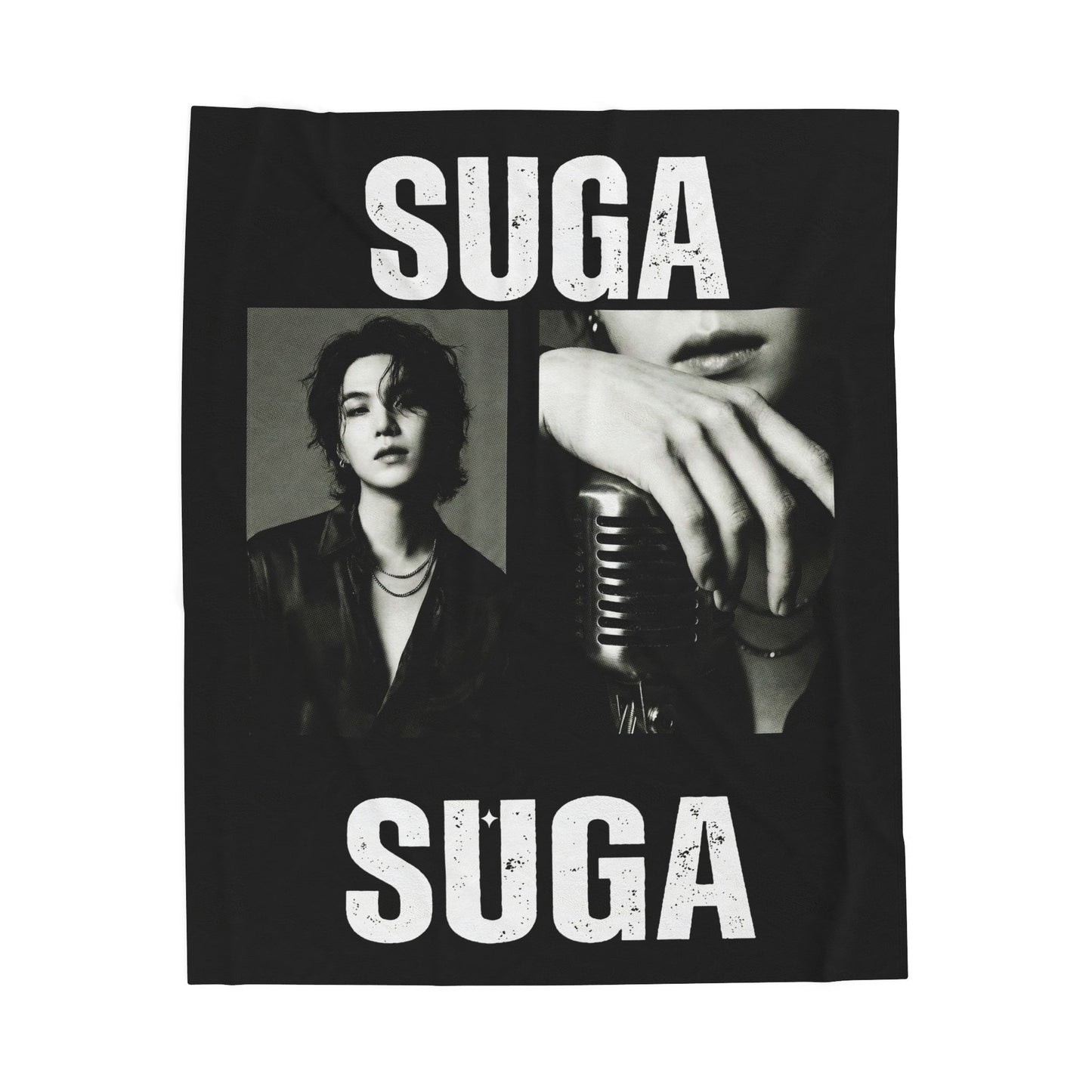 SUGA Photo Collage Blanket | BTS Velveteen Plush Blanket