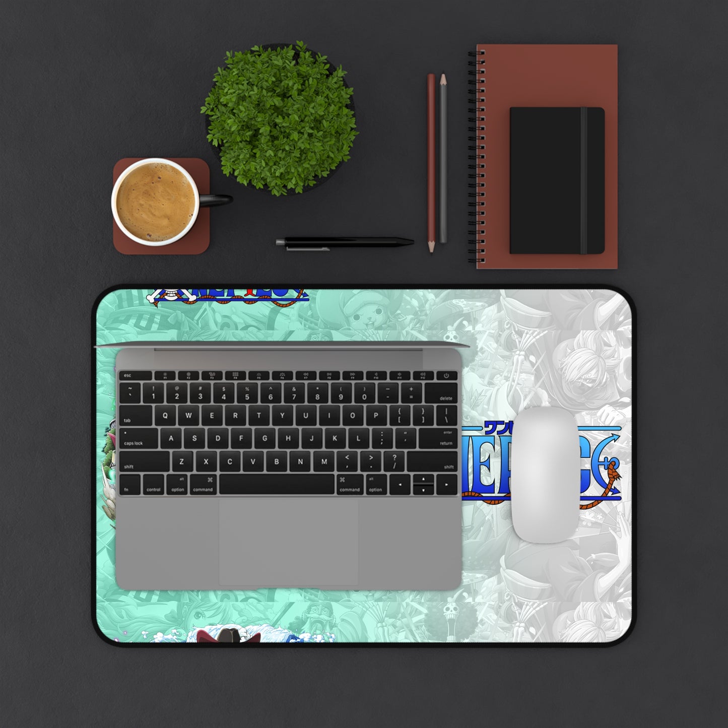 One Piece Desk Mat Anime Gaming Mousepad with Logo & Luffy Design