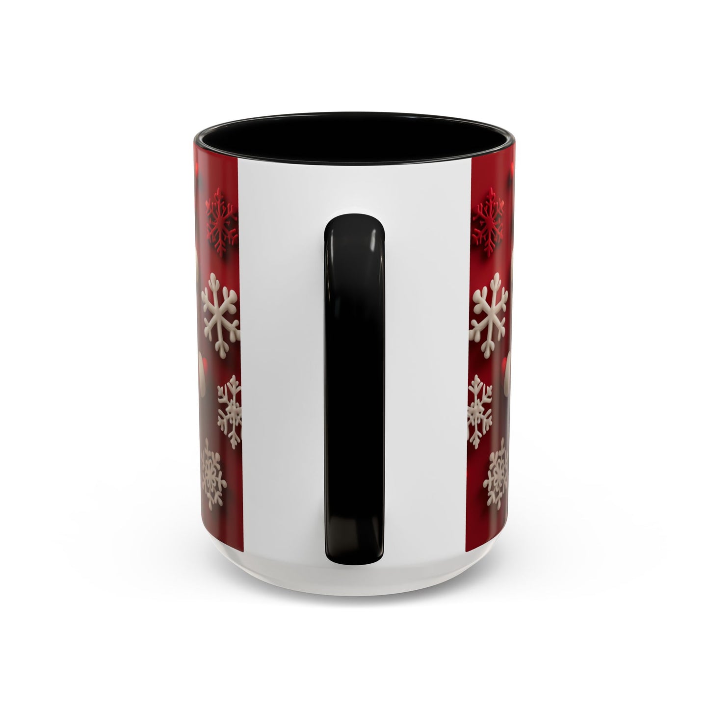 Santa Claus Pattern Mug | Red Snowflakes Christmas Coffee Cup