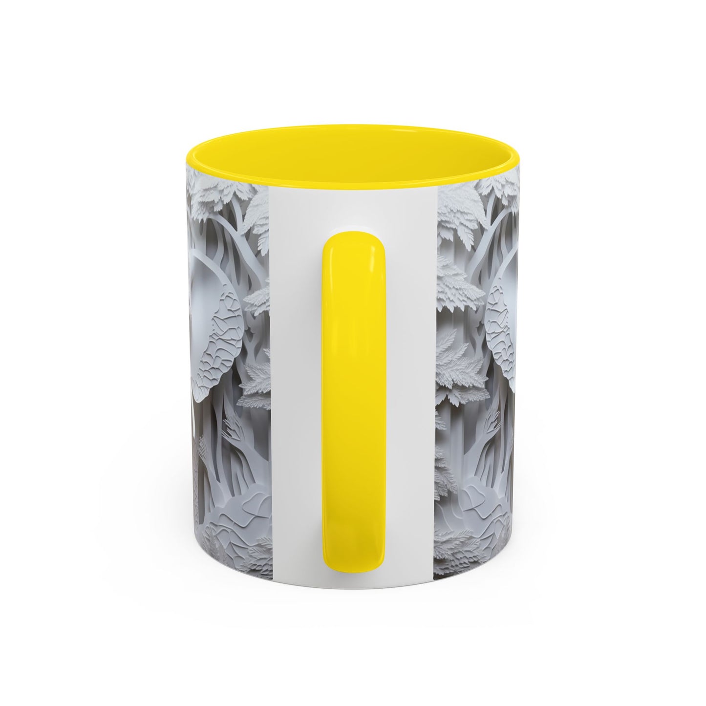 Elephant Relief Accent Coffee Mug  Grey Carved Jungle Design (11/15oz)