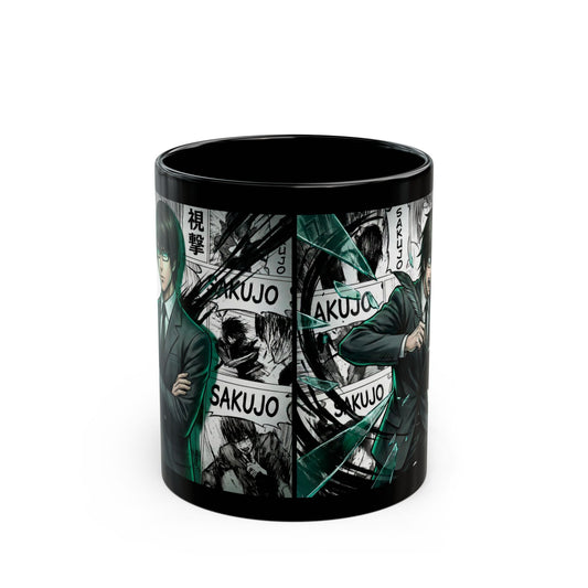 Anime Character Black Mug — Sakujo Manga Collage (11oz & 15oz)
