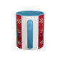 Clay Santa Pattern Mug | Christmas Snowflake Accent Coffee Mug