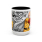 Anime Fist Coffee Mug  Dynamic Manga Collage Accent Mug (11/15 oz)
