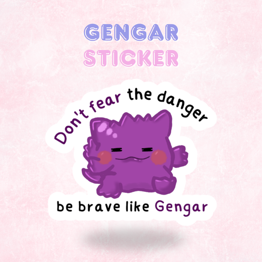 Gengar Inspired Pokemon Quote Sticker/Decal