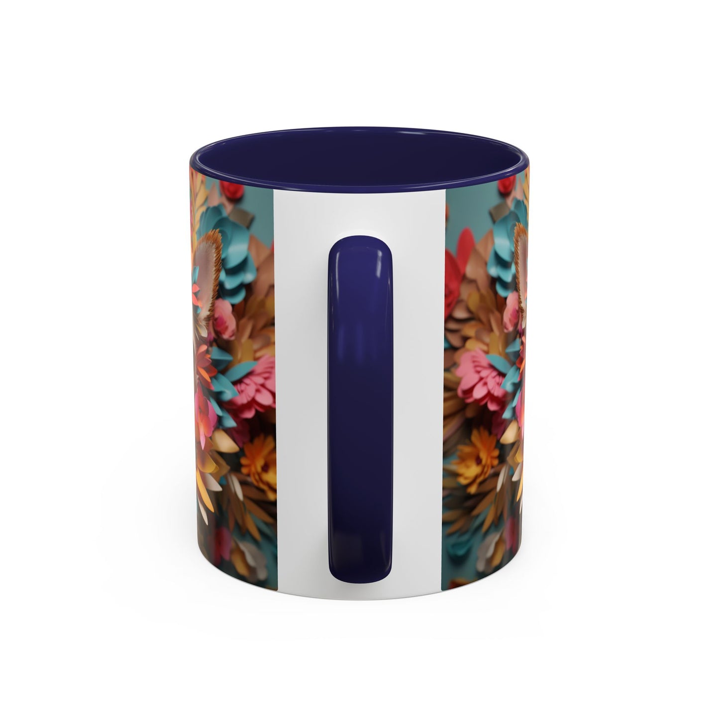 Chihuahua Floral Wreath Accent Coffee Mug Colorful Pet Lover Gift (11/15oz)