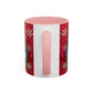 Clay Santa Pattern Mug | Christmas Snowflake Accent Coffee Mug