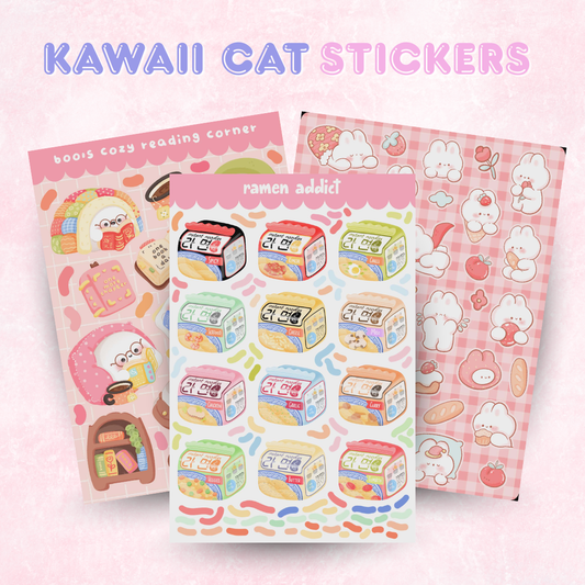 Kawaii Sticker Sets 4x6in