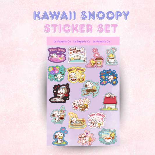 Kawaii Snoopy | Laminated Sticker Set/Decal