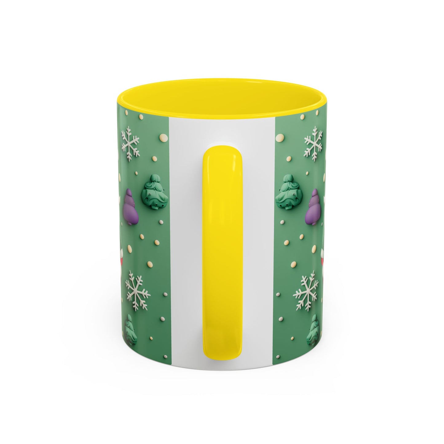 Whimsical Santa Pattern Accent Coffee Mug | Christmas Santa Snowflakes 11oz 15oz