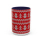 Snowman Knit Pattern Accent Mug | Christmas Holiday Coffee Cup