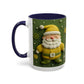 Yellow Santa Holiday Mug | Christmas Accent Coffee Mug (11,15oz)