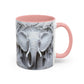 Elephant Relief Accent Coffee Mug — Grey Carved Jungle Design (11/15oz)