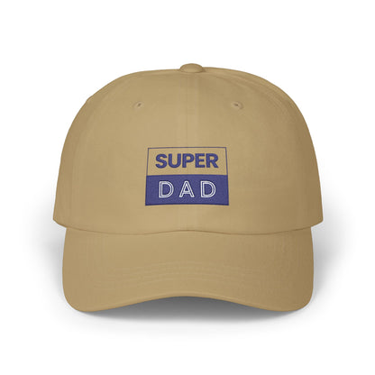 Super Dad embroidered logo Classic Dad Cap | White baseball hat