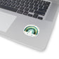 Teal & Gold Star Rainbow Sticker — Kiss-Cut Vinyl Decal