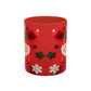 Cute Santa Pattern Accent Coffee Mug | Christmas Holiday Snowflakes