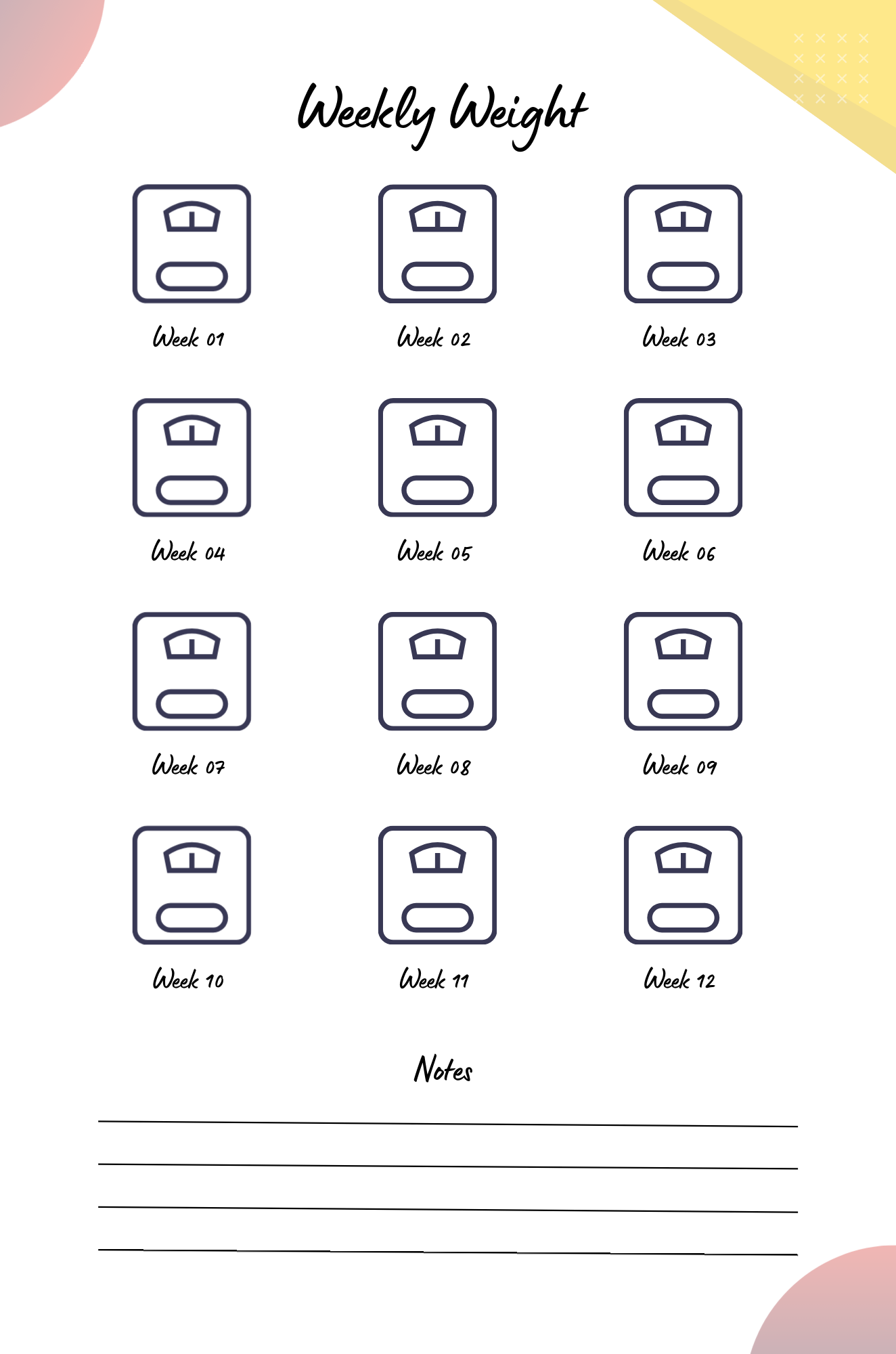12 Week Weight Loss Planner | Digital Download