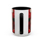 Cute Santa Pattern Accent Coffee Mug | Christmas Holiday Snowflakes