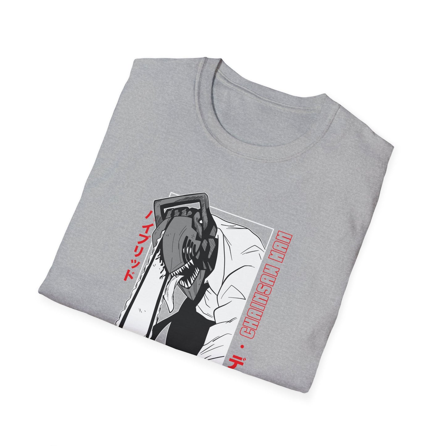 Anime T-Shirt — Dark Anime Chainsaw Man ‘Denji’ Graphic Tee (Japanese Text)