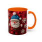 Santa Claus Pattern Mug | Red Snowflakes Christmas Coffee Cup