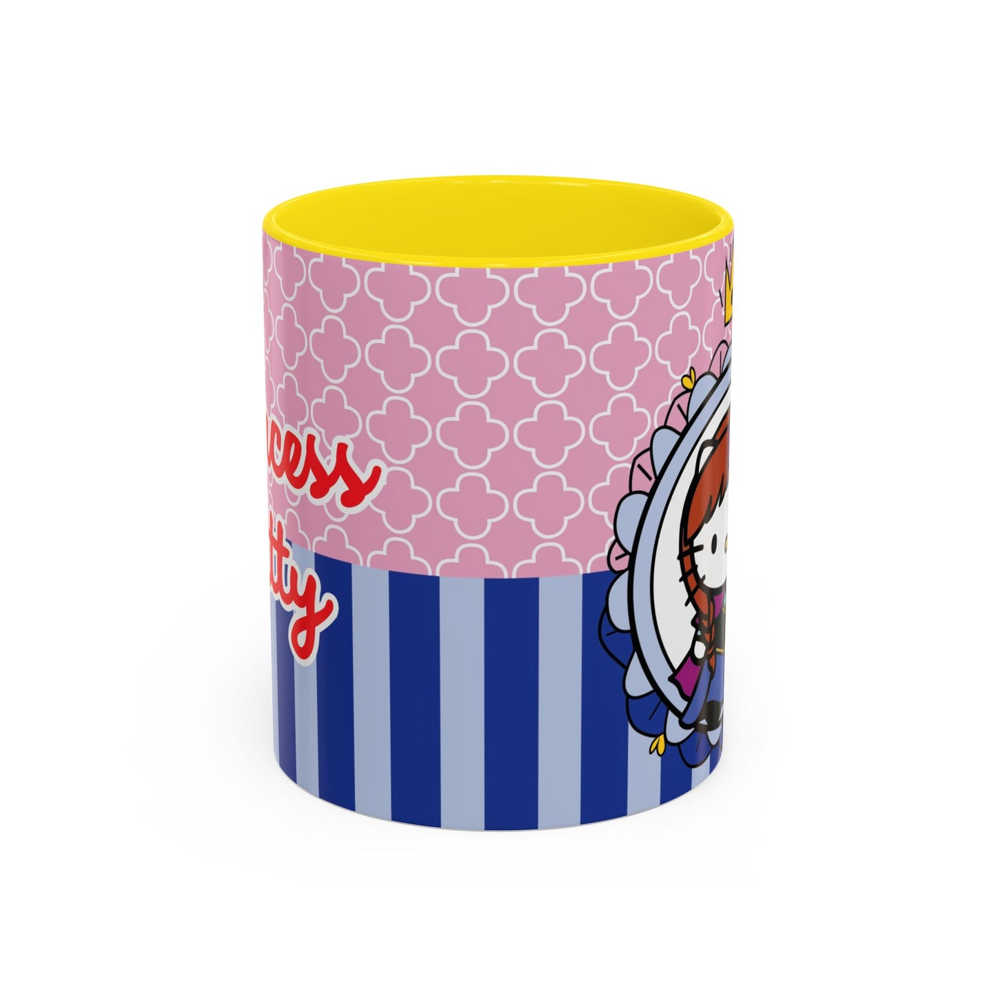 Princess Kitty Hello Kitty Accent Coffee Mug | Cute Pink & Blue 11/15oz