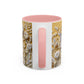 White Floral Relief with Butterflies Accent Mug | 11oz 15oz