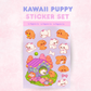 Kawaii Puppy Sticker Sheet |  Cute Puppy Laptop Decal