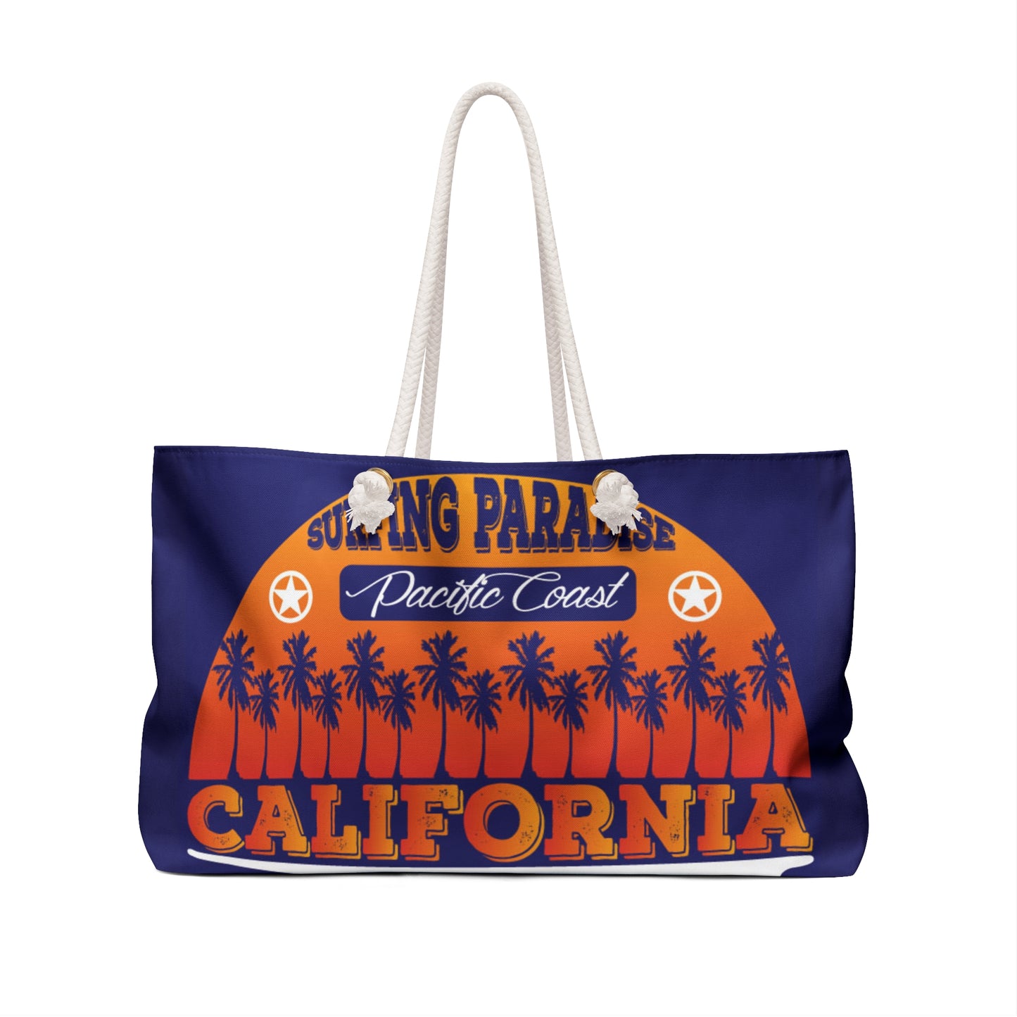 California Surfing Paradise Weekender Bag – Pacific Coast Palm Tree Travel Tote