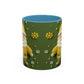 Yellow Santa Holiday Mug | Christmas Accent Coffee Mug (11,15oz)