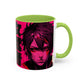 Neon Anime Samurai Mug | Accent Coffee Mug 11oz 15oz