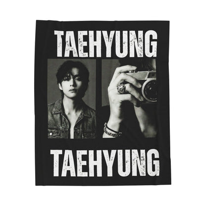 Taehyung Photo Collage Blanket | BTS Blanket Velveteen Plush Throw