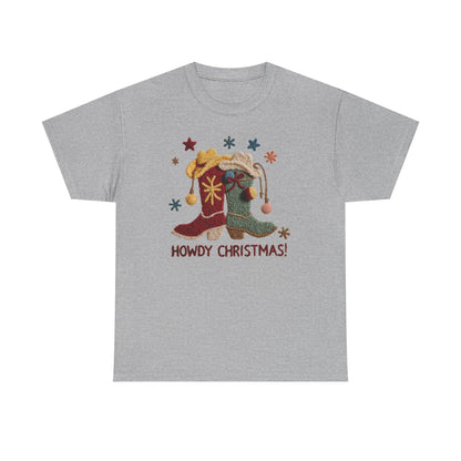 Howdy Christmas Jester Hat Tee | Holiday Western Santa Shirt