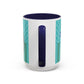 Princess Girl Cartoon Teal Accent Coffee Mug | 11oz 15oz