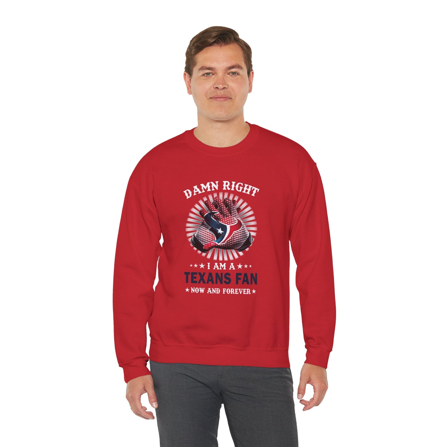 Damn Right I Am A Texan Sweatshirt – Patriotic Texas Flag Crewneck