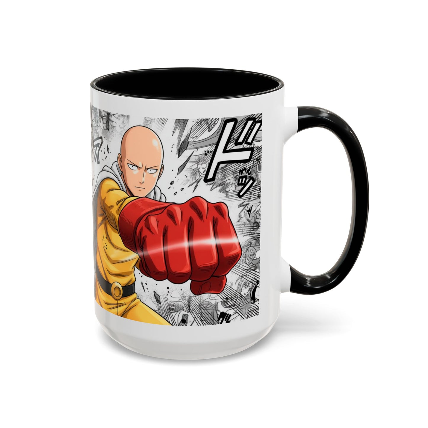 Anime Fist Coffee Mug  Dynamic Manga Collage Accent Mug (11/15 oz)