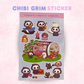 Chibi Grim Reaper Sticker Sheet | Planner, Laptop Decal (4x6 Inch)