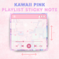 Kawaii Pink Playlist Notepad | 50 pages (3x3 in)