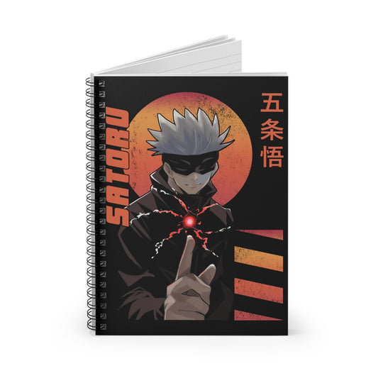 Masked Anime Sorcerer Spiral Notebook | Ruled Journal, Japanese Text