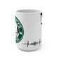 Coffee heartbeat mug | cartoon dog sipping coffee logo