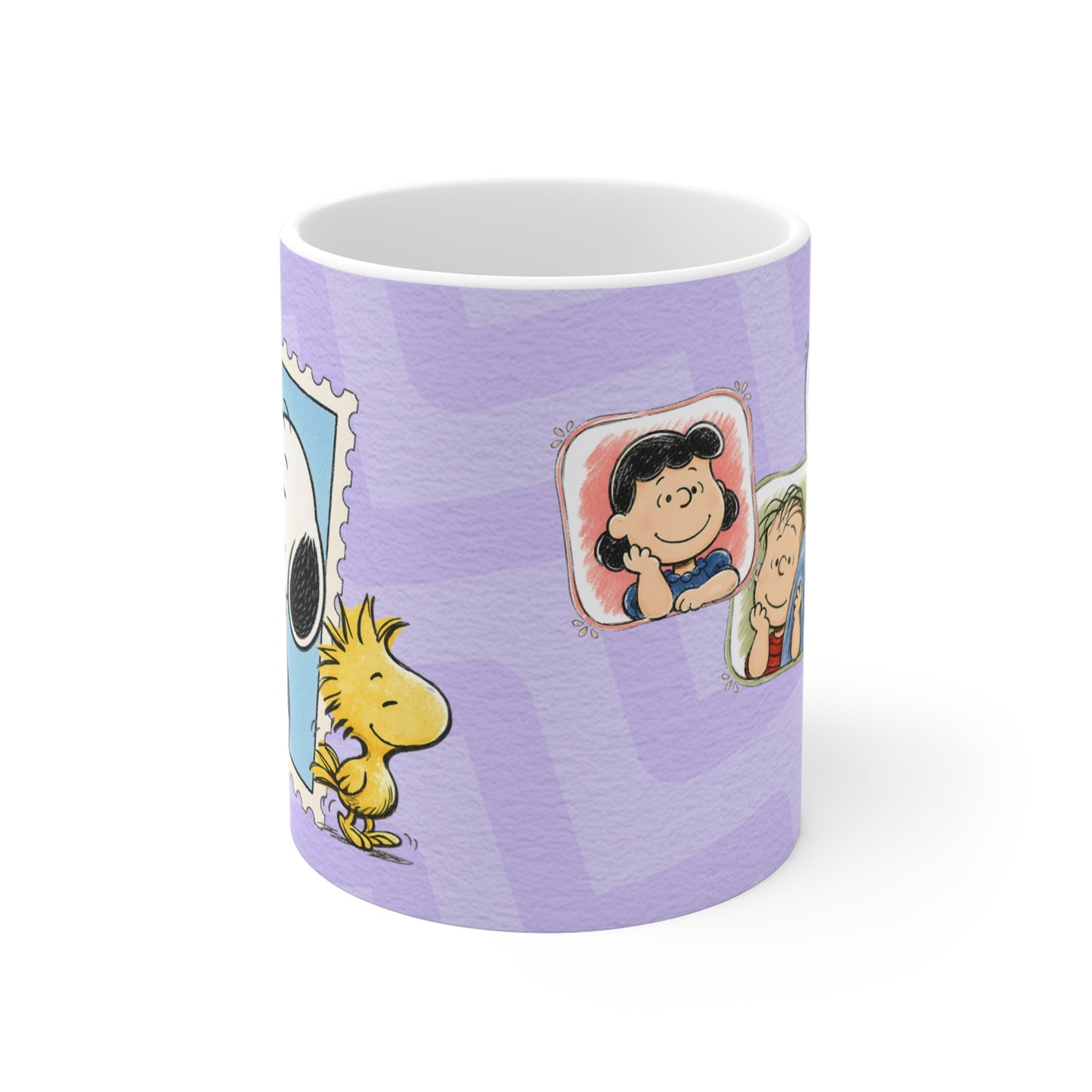 Snoopy & Woodstock Pattern Mug | 11oz Coffee Cup