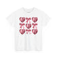 Pink Sequin Hearts & Bows T-Shirt | Valentine Heart Pattern Tee