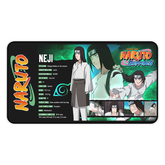Neji Hyuga Naruto Shippuden Desk Mat | Anime Gaming Mouse Pad