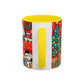 Yellow Santa Holiday Mug | Christmas Accent Coffee Mug (11,15oz)