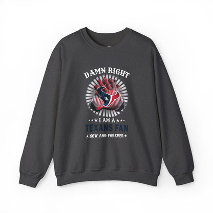 Damn Right I Am A Texan Sweatshirt – Patriotic Texas Flag Crewneck