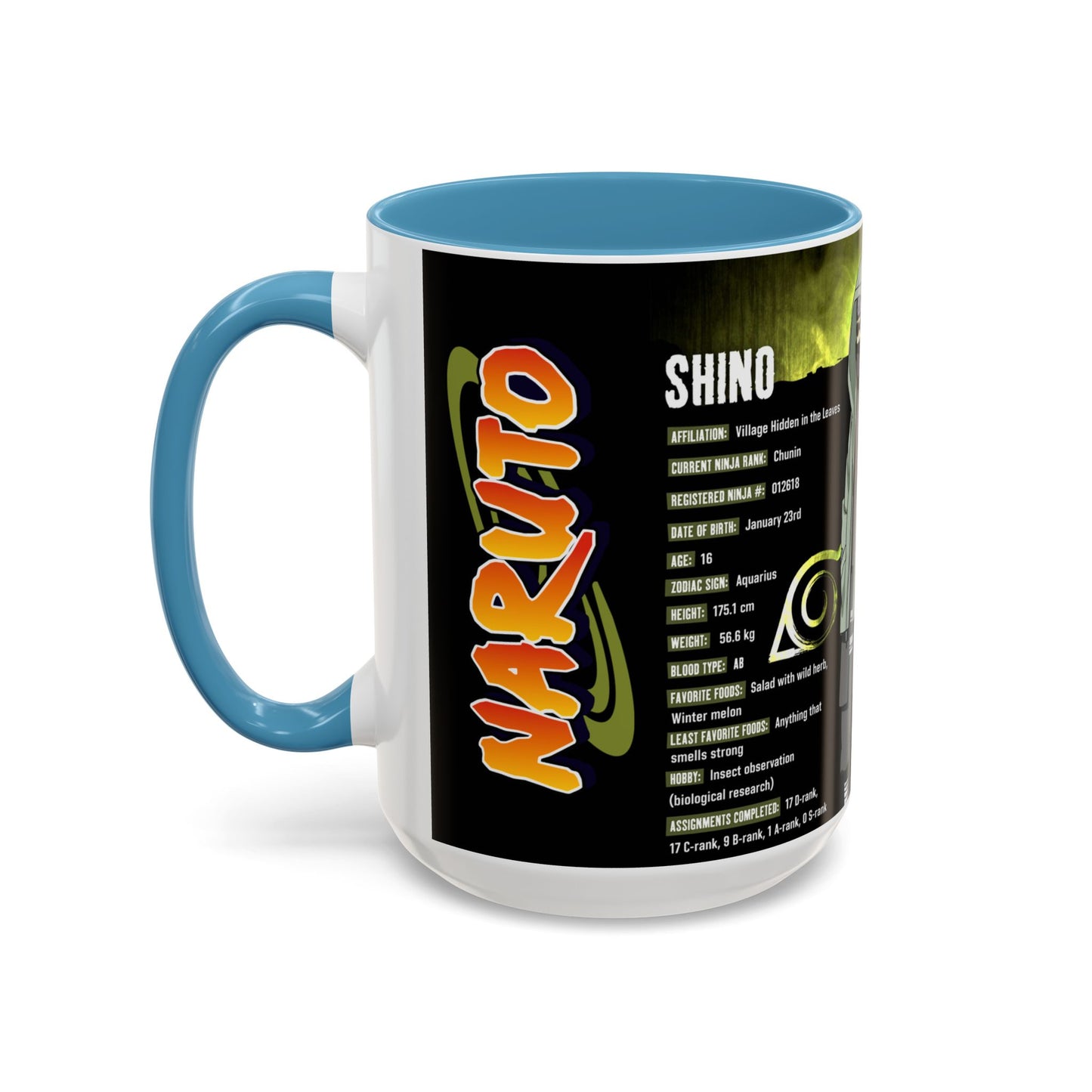 Naruto Shippuden Shino Aburame Accent Coffee Mug | Anime Character Fan Gift (11/15oz)